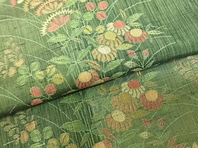 平和屋着物●京の名門・菱屋六右ェ門 紬 訪問着 草花文 正絹 逸品 AABF5476fy