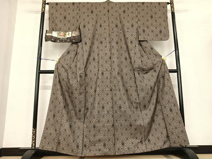 平和屋着物●都喜ヱ門 本場大島紬 カタス9マルキ 泥染め 明日ひらく 藤絹織物謹製 証紙付き 正絹 逸品 AABF5481fy