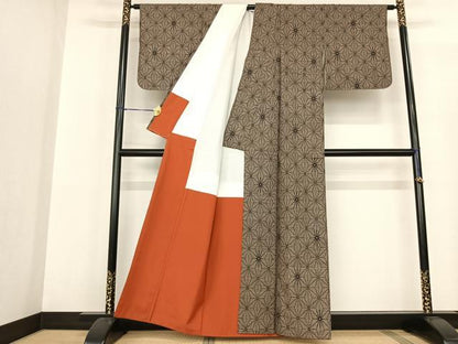 平和屋着物●都喜ヱ門 本場大島紬 カタス9マルキ 泥染め 明日ひらく 藤絹織物謹製 証紙付き 正絹 逸品 AABF5481fy