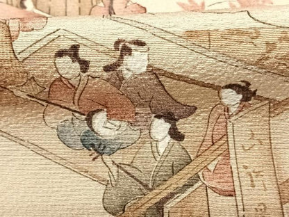 平和屋着物●摺友禅 横塚賢治 訪問着 人物風景文 暈し染め 正絹 逸品 AABF5482fy