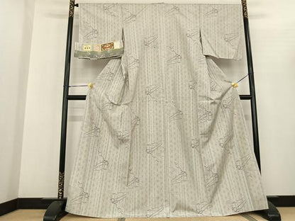 平和屋着物●本場大島紬 白大島 草木染 簪 さが美オリジナル 中島寛織物謹製 証紙付き 正絹 逸品 未使用 AABF5487fy