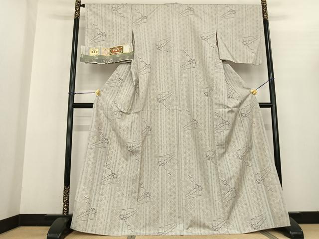 平和屋着物●本場大島紬 白大島 草木染 簪 さが美オリジナル 中島寛織物謹製 証紙付き 正絹 逸品 未使用 AABF5487fy