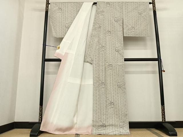 平和屋着物●本場大島紬 白大島 草木染 簪 さが美オリジナル 中島寛織物謹製 証紙付き 正絹 逸品 未使用 AABF5487fy