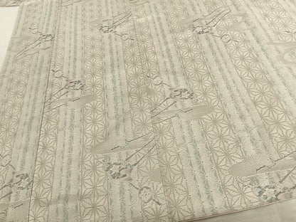 平和屋着物●本場大島紬 白大島 草木染 簪 さが美オリジナル 中島寛織物謹製 証紙付き 正絹 逸品 未使用 AABF5487fy