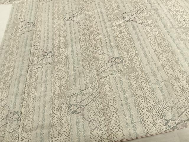 平和屋着物●本場大島紬 白大島 草木染 簪 さが美オリジナル 中島寛織物謹製 証紙付き 正絹 逸品 未使用 AABF5487fy