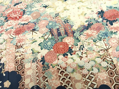 平和屋着物●豪華振袖・長襦袢(袷)セット 草花文 暈し染め 金彩 正絹 逸品 AABF5488fy