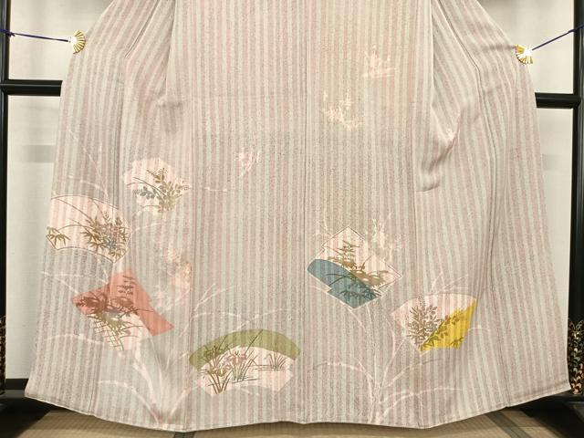 平和屋着物●訪問着 作家物 型染め 松皮菱文 正絹 逸品 AABF5490fy