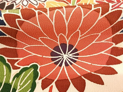 平和屋着物●豪華振袖 型染め 草花文 暈し染め 正絹 逸品 AABF5492fy