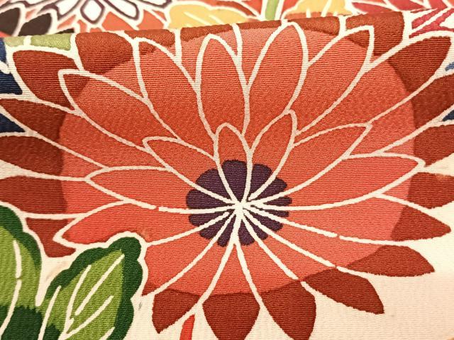 平和屋着物●豪華振袖 型染め 草花文 暈し染め 正絹 逸品 AABF5492fy