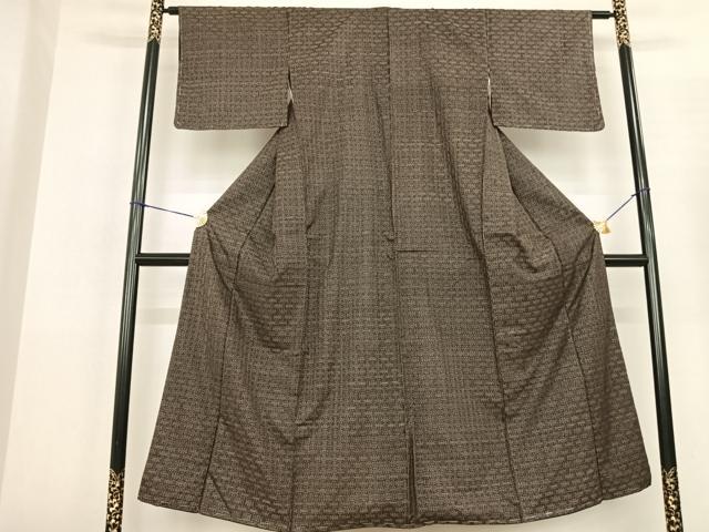 平和屋着物●本場大島紬 龍郷絣 秋名バラ 正絹 逸品 AABF5493fy