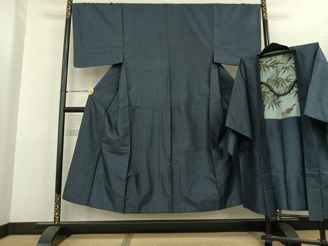 平和屋着物●男性 本場村山大島紬 アンサンブル 亀甲絣 正絹 逸品 AABF5495fy