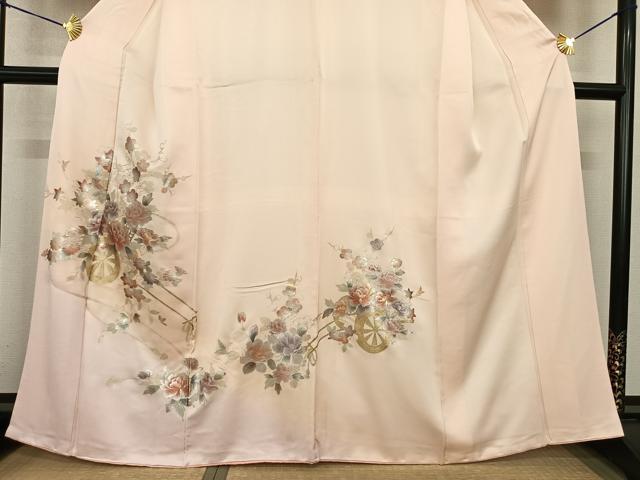 平和屋着物●訪問着 片輪車花文 金銀彩 正絹 逸品 AABF5496fy