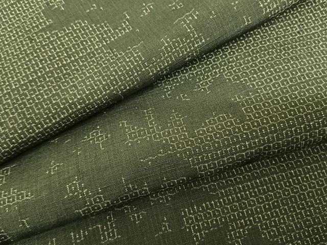 平和屋着物●結城紬 80亀甲 舞葉文 やまと誂製 正絹 逸品 AABF5497fy