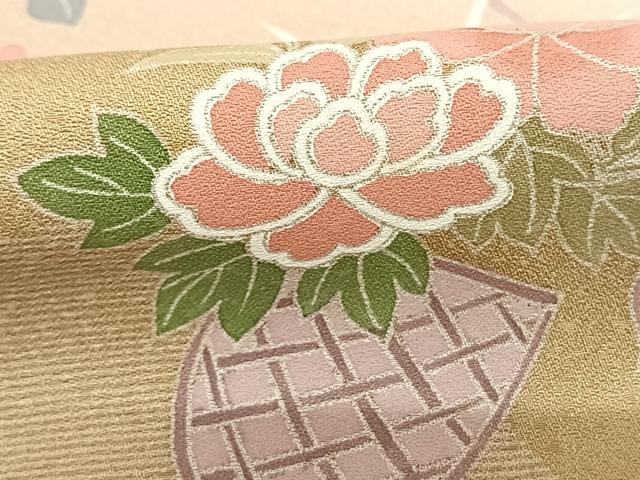 平和屋着物●訪問着 友禅 枝花文 暈し染め 正絹 逸品 AABF5499fy