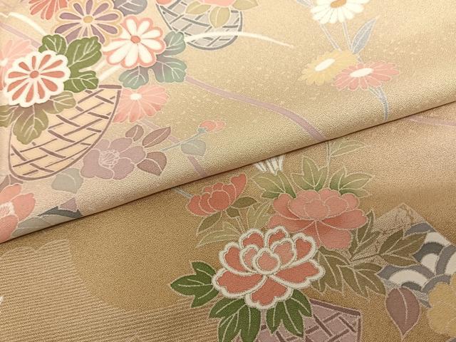 平和屋着物●訪問着 友禅 枝花文 暈し染め 正絹 逸品 AABF5499fy