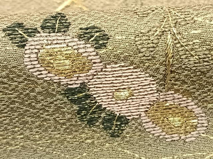 平和屋着物▼訪問着 刺繍 草花文 金糸 金彩 正絹 逸品 AABF5500fy