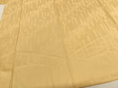 平和屋着物●上質な色無地 舞葉地紋 砥粉色 ロング丈 正絹 逸品 AABF5504fy