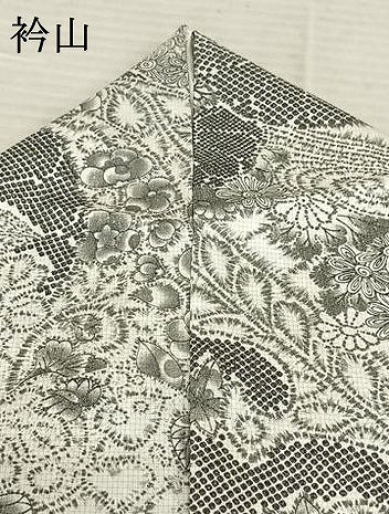 平和屋着物●上質な小紋 紬地 辻が花 正絹 逸品 AABF5506fy
