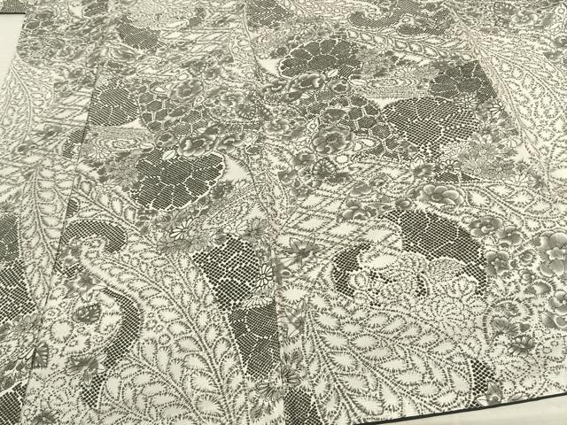 平和屋着物●上質な小紋 紬地 辻が花 正絹 逸品 AABF5506fy
