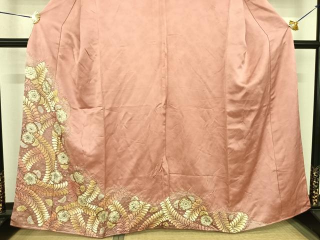 平和屋着物●訪問着 絞り 辻が花 金通し地 正絹 逸品 AABF5508fy