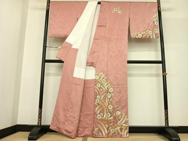 平和屋着物●訪問着 絞り 辻が花 金通し地 正絹 逸品 AABF5508fy