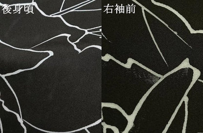 平和屋着物●上質な小紋 花尽くし 黒地 正絹 逸品 未使用 AABF5516fy