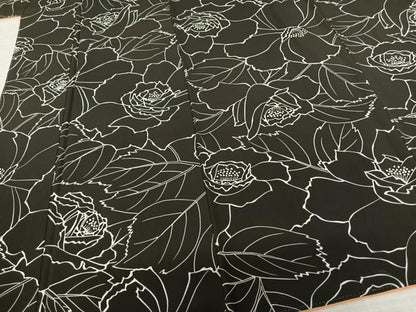 平和屋着物●上質な小紋 花尽くし 黒地 正絹 逸品 未使用 AABF5516fy