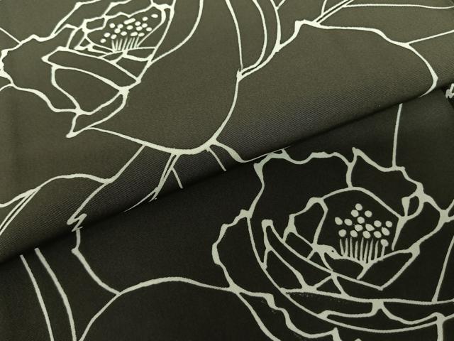平和屋着物●上質な小紋 花尽くし 黒地 正絹 逸品 未使用 AABF5516fy