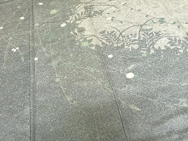 平和屋着物●中西進 訪問着 草花文 銀彩 正絹 逸品 AABF5517fy