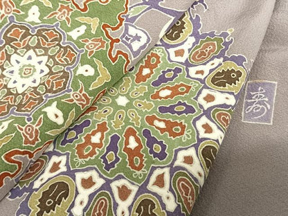 平和屋着物●訪問着 友禅 作家物 吉祥花文 正絹 逸品 AABF5519fy