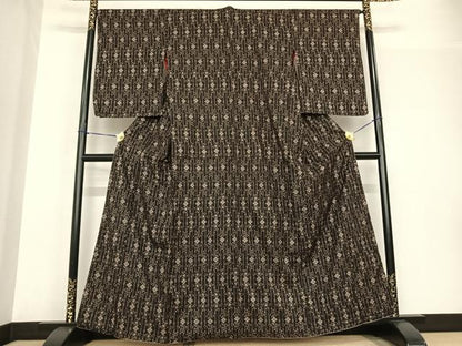 平和屋着物●本場大島紬 一元絣 吉祥文 正絹 逸品 AABF5525fy