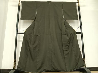 平和屋着物●お召 格子 正絹 逸品 未使用 AABF5526fy