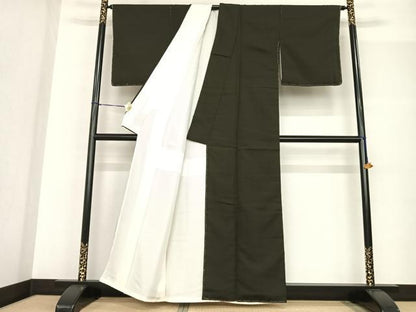 平和屋着物●お召 格子 正絹 逸品 未使用 AABF5526fy