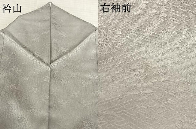 平和屋着物●洗える最高級着物 ＜英＞はなぶさ謹製 色無地 草花地紋 蕎麦切色 たとう紙付き 洗える着物 AABF5529fy