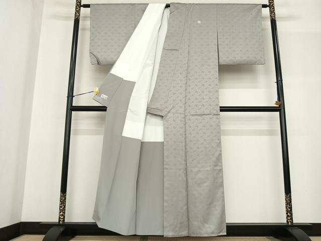 平和屋着物●洗える最高級着物 ＜英＞はなぶさ謹製 色無地 草花地紋 蕎麦切色 たとう紙付き 洗える着物 AABF5529fy