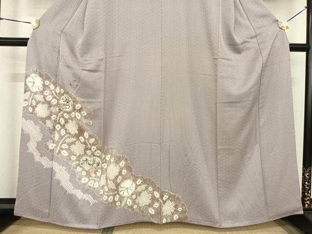 平和屋着物●訪問着 絞り 刺繍 辻が花 金糸 反端付き 正絹 逸品 AABF5530fy