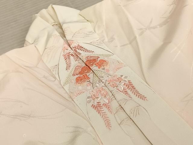 平和屋着物●長襦袢 袷 雪芝文 暈し染め 半衿刺繍 正絹 逸品 AABF5536fy