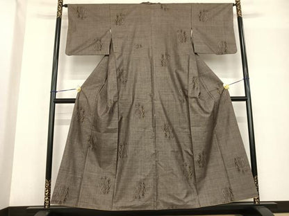 平和屋着物●本場大島紬 カタス9マルキ 草花文 正絹 逸品 AABF5537fy