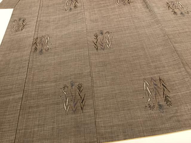 平和屋着物●本場大島紬 カタス9マルキ 草花文 正絹 逸品 AABF5537fy