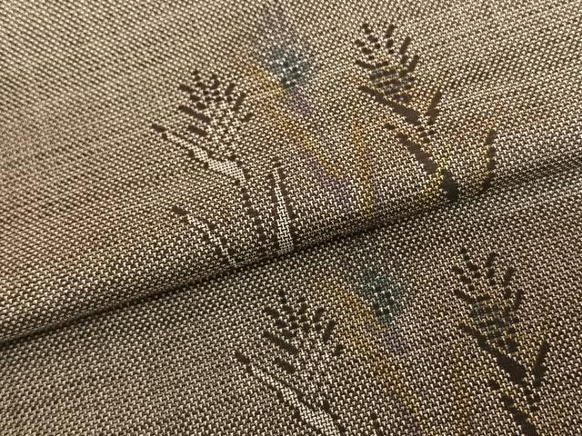 平和屋着物●本場大島紬 カタス9マルキ 草花文 正絹 逸品 AABF5537fy