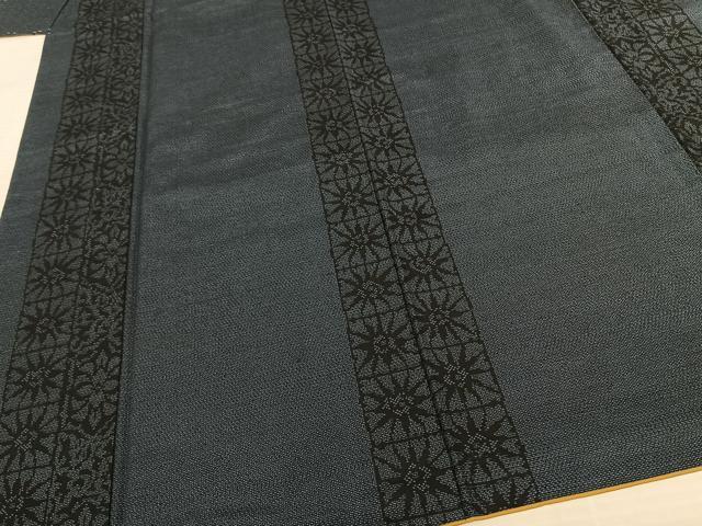 平和屋着物●本場大島紬 薩摩結城 120亀甲 花間道 正絹 逸品 AABF5542fy