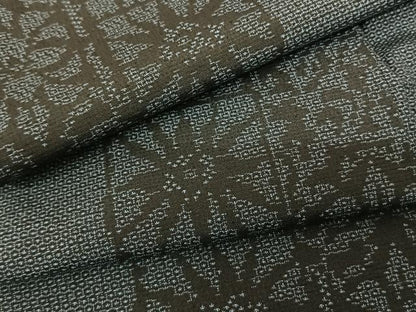 平和屋着物●本場大島紬 薩摩結城 120亀甲 花間道 正絹 逸品 AABF5542fy