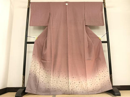 平和屋着物●伝統工芸士 京友禅染色作家 田家鬼彩 色留袖 舞桜文 暈し染め 正絹 逸品 未使用 AABF5543fy