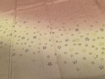 平和屋着物●伝統工芸士 京友禅染色作家 田家鬼彩 色留袖 舞桜文 暈し染め 正絹 逸品 未使用 AABF5543fy