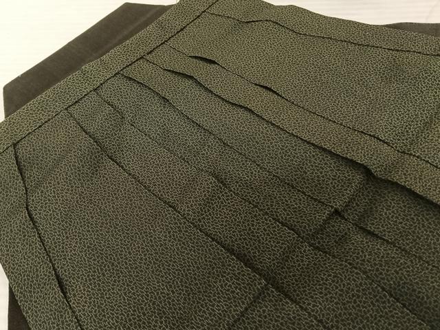 平和屋着物●男性 馬乗り袴 お召地 幾何学文様 正絹 逸品 AABF5547fy