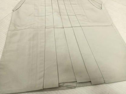 平和屋着物●男性　馬乗り袴　灰黄緑色　正絹　逸品　AABF5548fy