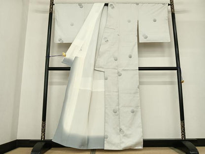 平和屋着物●お召 雪輪重ね文 正絹 逸品 未使用 AABF5551fy