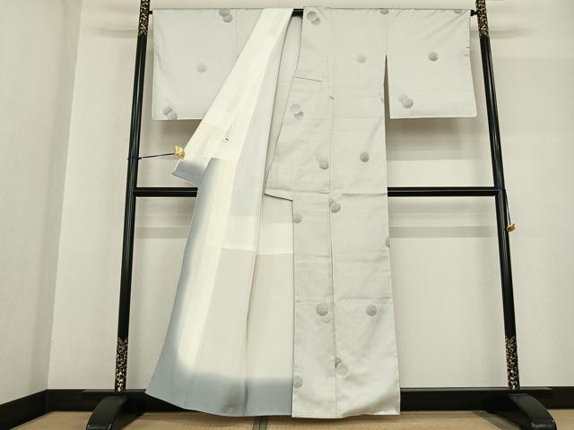 平和屋着物●お召 雪輪重ね文 正絹 逸品 未使用 AABF5551fy