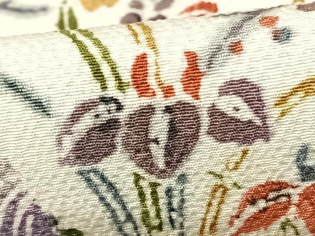 平和屋着物●訪問着 型染め 風景花文 正絹 逸品 AABF5552fy