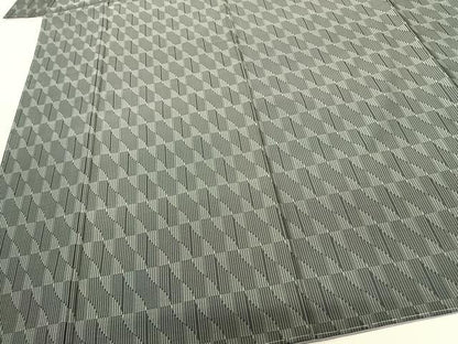 平和屋着物●お召 よろけ縞 正絹 逸品 未使用 AABF5553fy